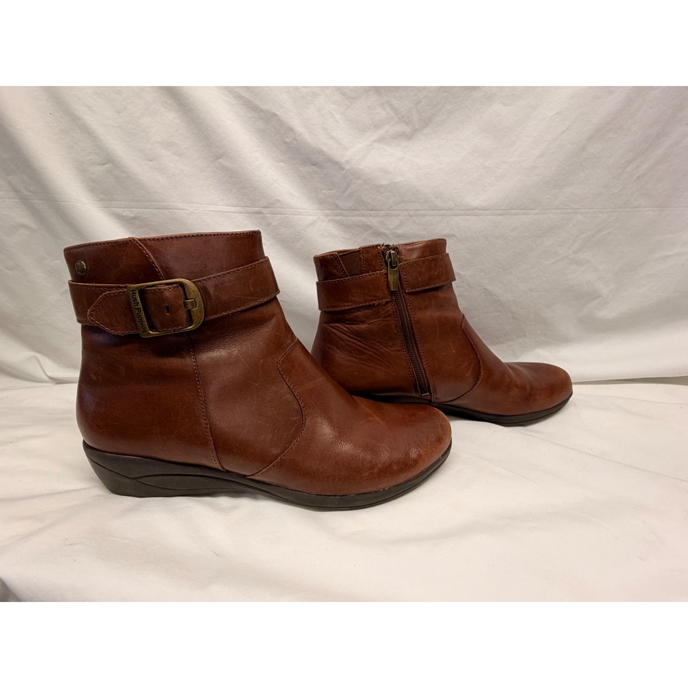 Hush Puppies Brown Leather Waterproof Thinsulate Ankle Boots Womens 9